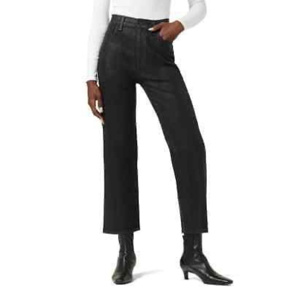 Hudson Noa High Rise Straight Crop Jeans Black Wash Women’s Size 25 Stretch EUC